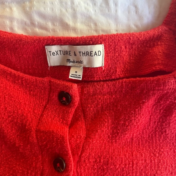 Madewell Texture & Thread Button-Front Top (Small) - Picture 2 of 6